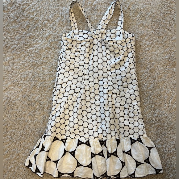 Diane Von Furstenburg Linen Eyelet Vacation Cocktail Dress 0 - Picture 5 of 6